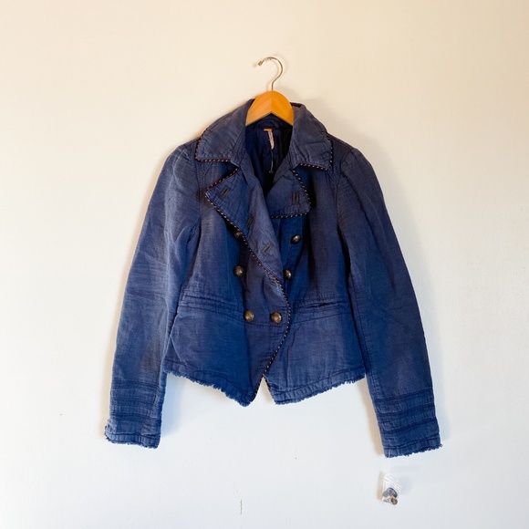 Free People Night Sky Cadet Military Crop Jacket - Picture 4 of 7